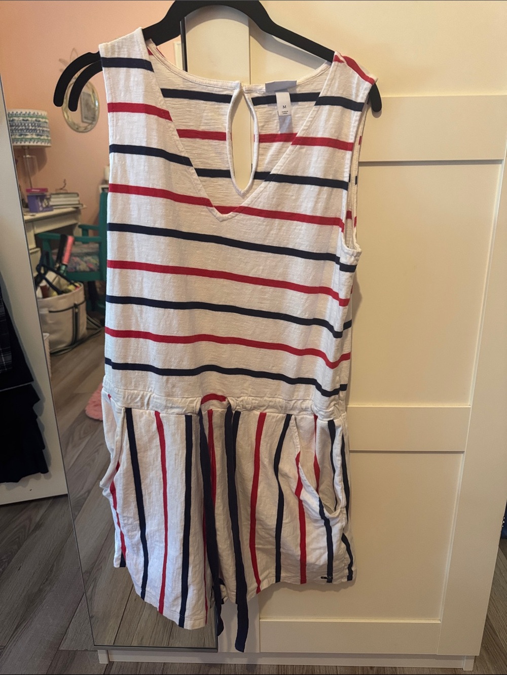 Vineyard Vines Red, Navy & White Striped Sleeveless Tee